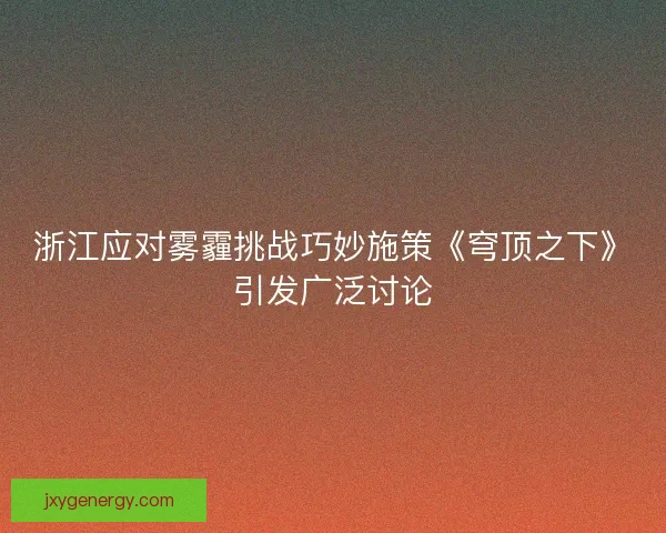 浙江应对雾霾挑战巧妙施策《穹顶之下》引发广泛讨论