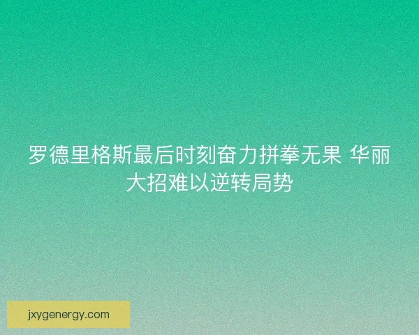 罗德里格斯最后时刻奋力拼拳无果 华丽大招难以逆转局势 罗德里格斯最后时刻奋力拼拳无果 华丽大招难以逆转局势